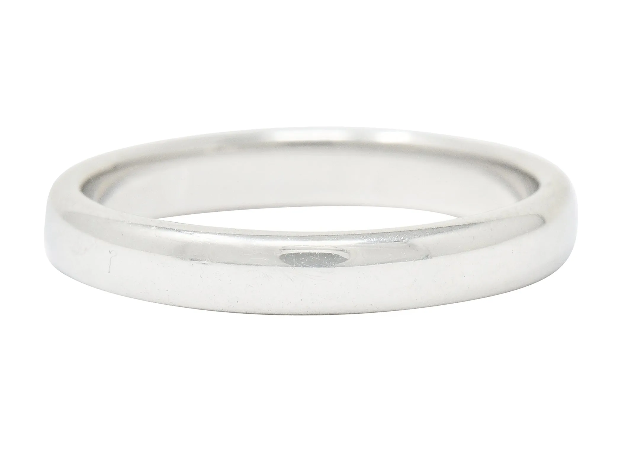 1990's Classic Tiffany & Co. Platinum 3MM Unisex Wedding Band Ring