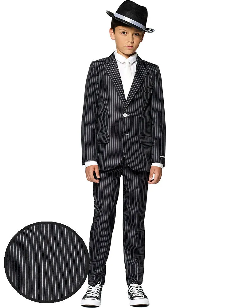 20s Gangster Pinstripe Black Boys Suitmeister