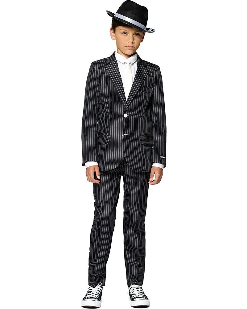 20s Gangster Pinstripe Black Boys Suitmeister