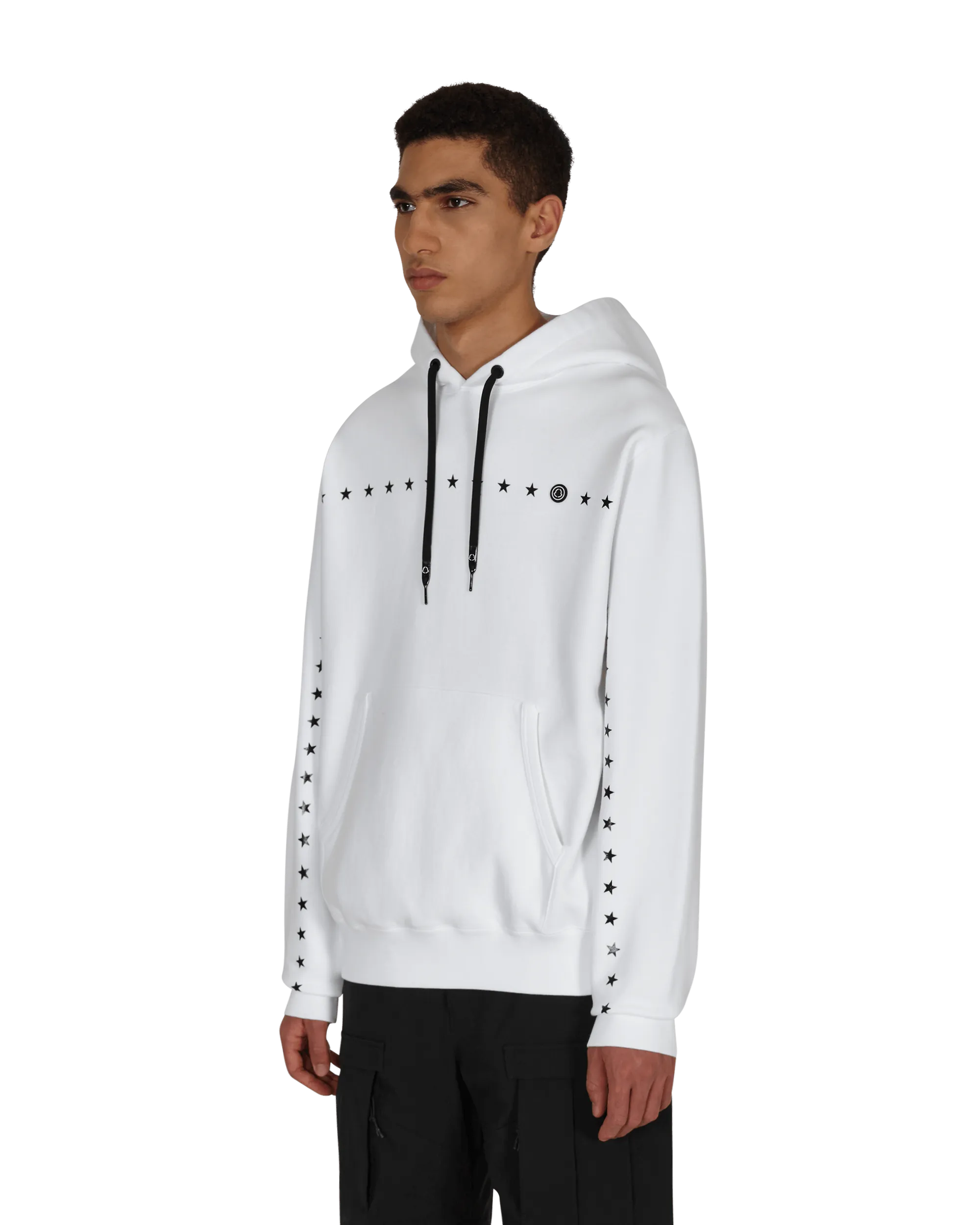 7 Moncler FRGMT Hiroshi Fujiwara Printed Stars Hooded Sweatshirt White