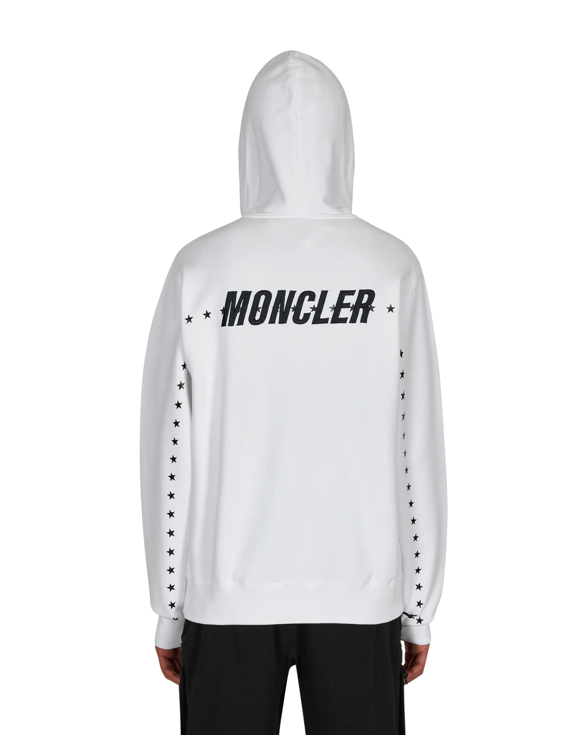 7 Moncler FRGMT Hiroshi Fujiwara Printed Stars Hooded Sweatshirt White