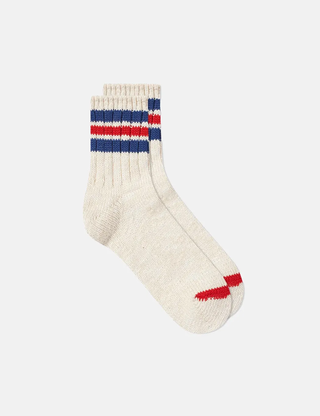 Anonymous Ism 3-Line Slub Q Socks - Off White