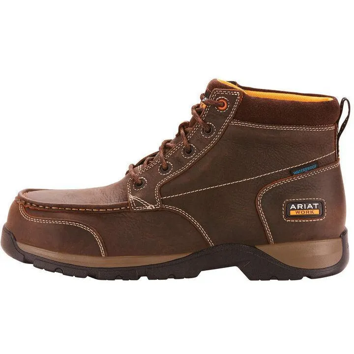 Ariat Men's Edge LTE Chukka 6" Comp Toe Work Boot- Brown - 10024953