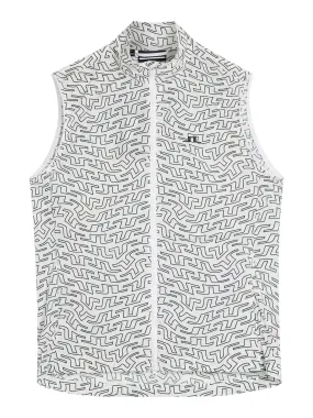 Ash Light Packable Vest Print / White Outline Bridge Swirl