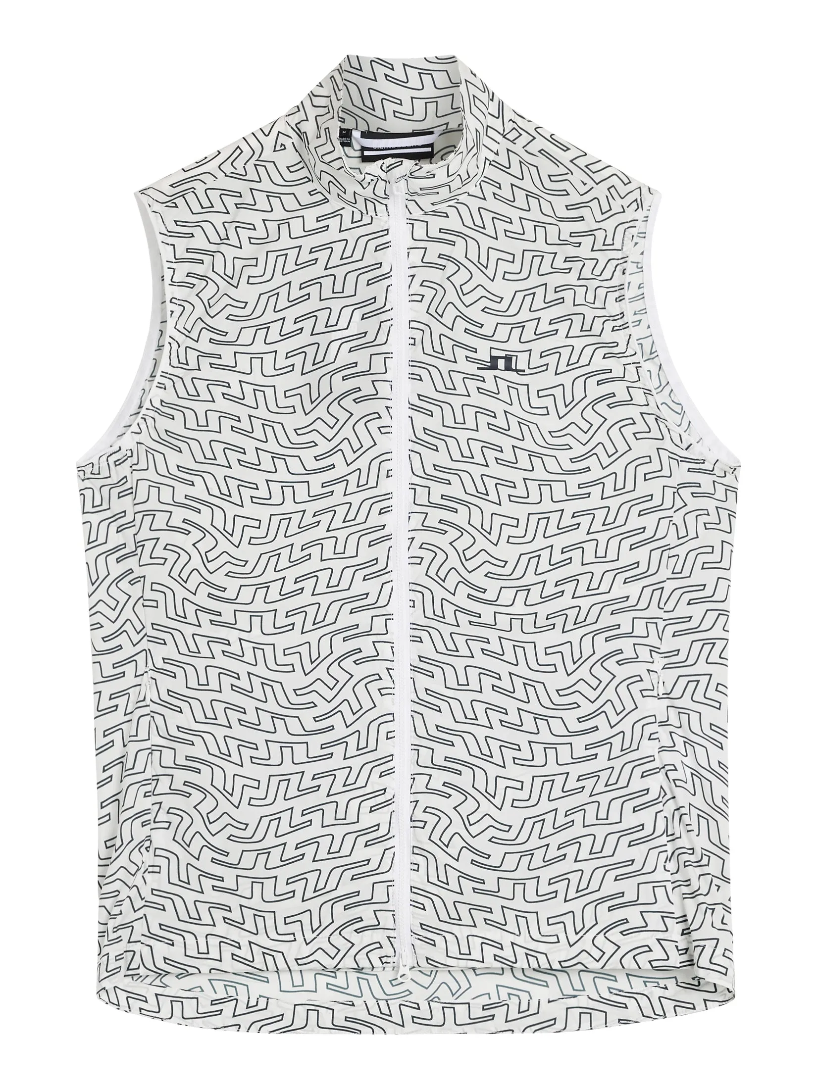 Ash Light Packable Vest Print / White Outline Bridge Swirl