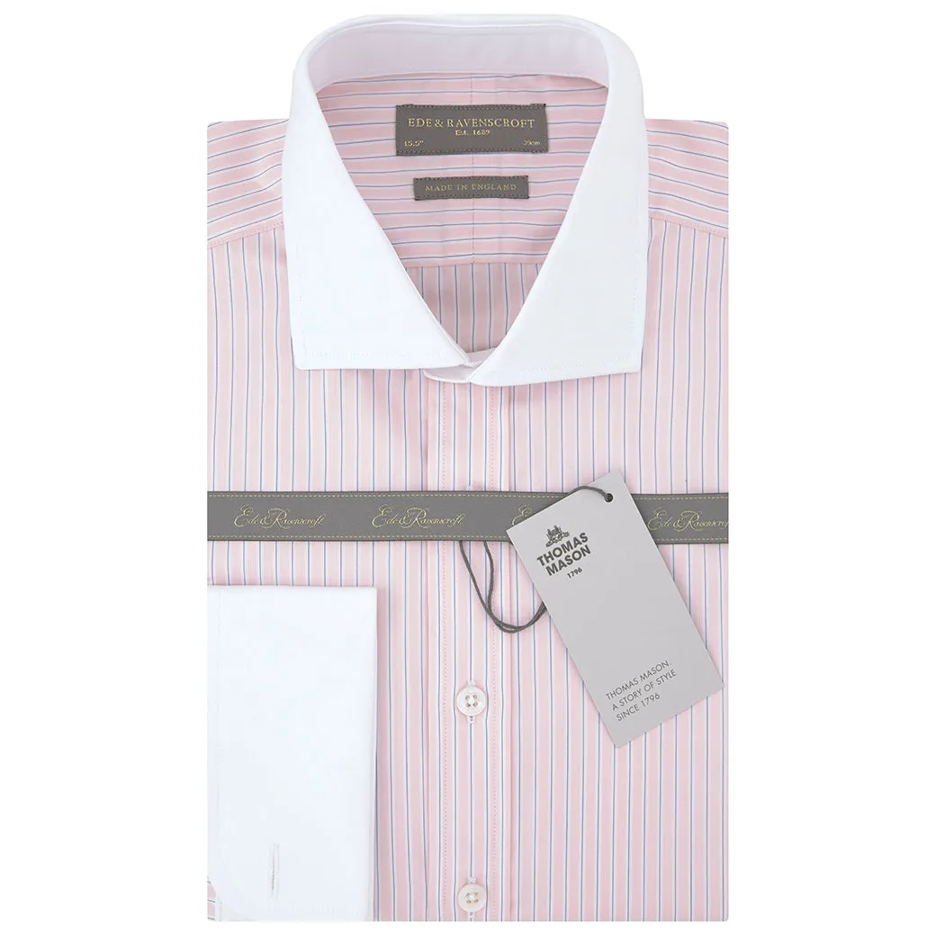 Ashburn Pink and White Stripe Poplin Cotton Shirt