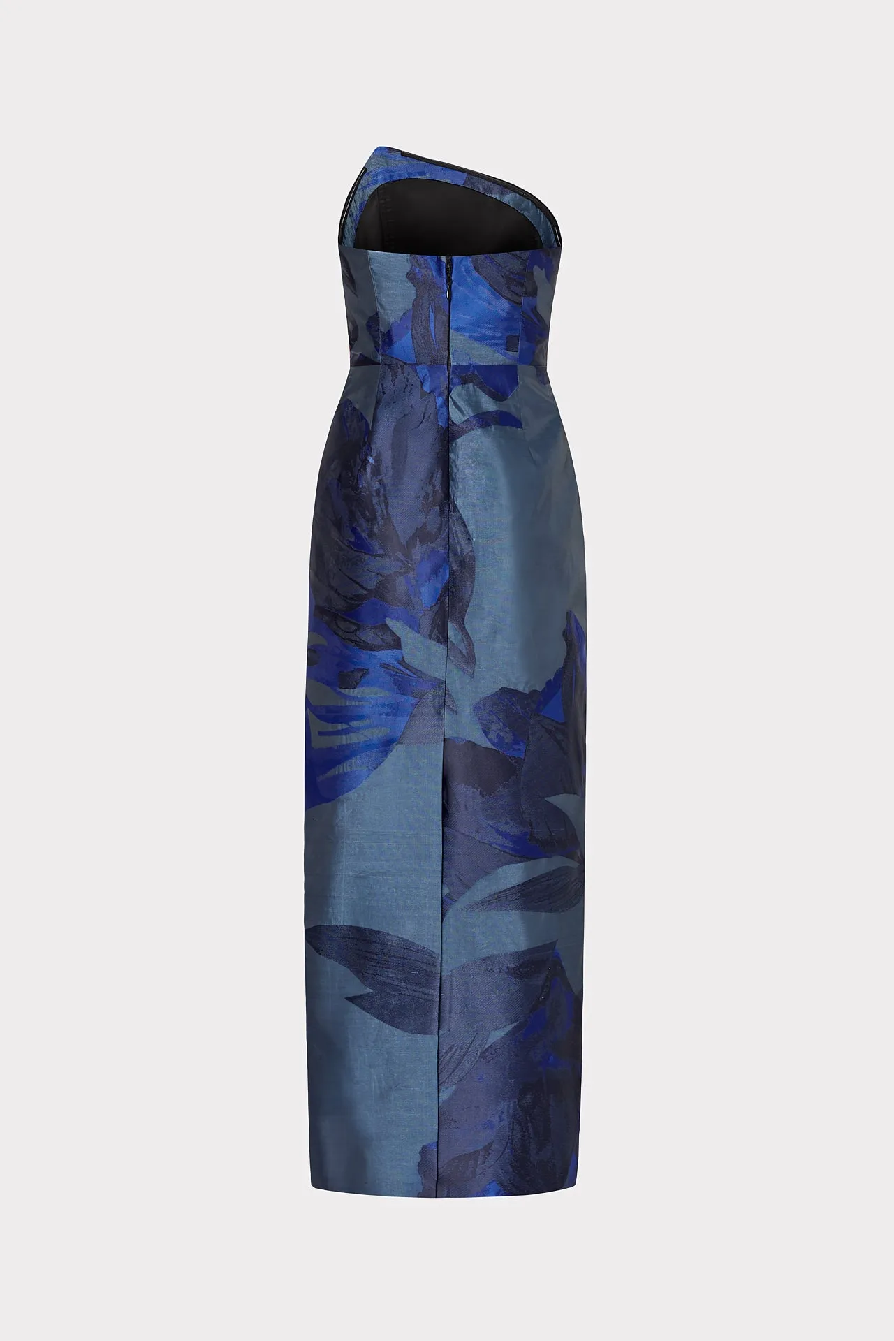 Asymmetrical Forest Jacquard Maxi Dress