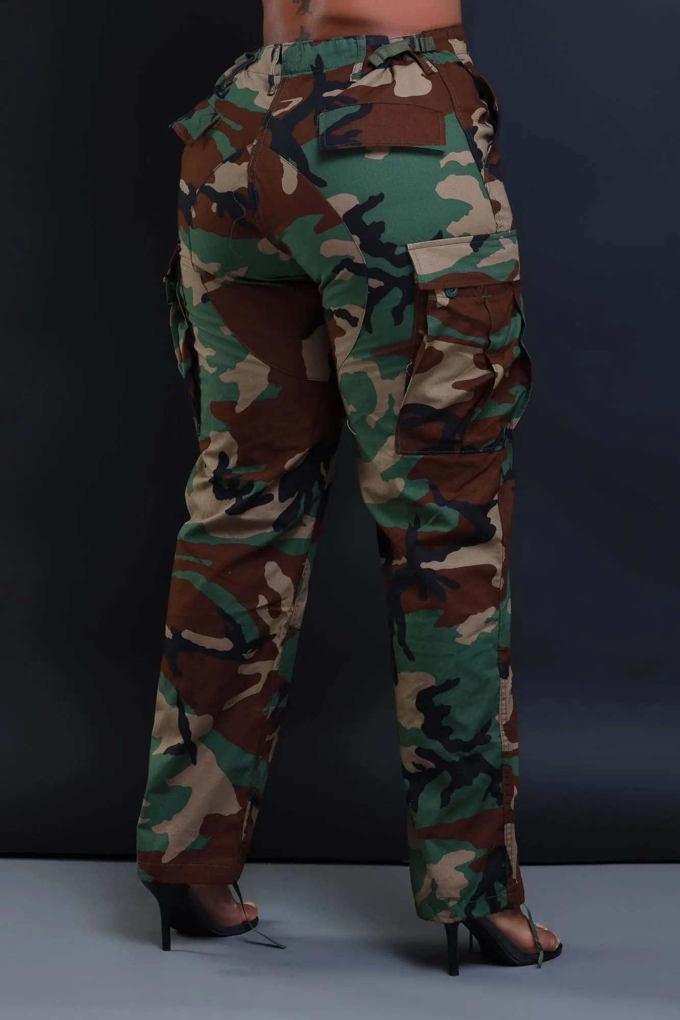 At Ease Cargo Camouflage Pants - Olive