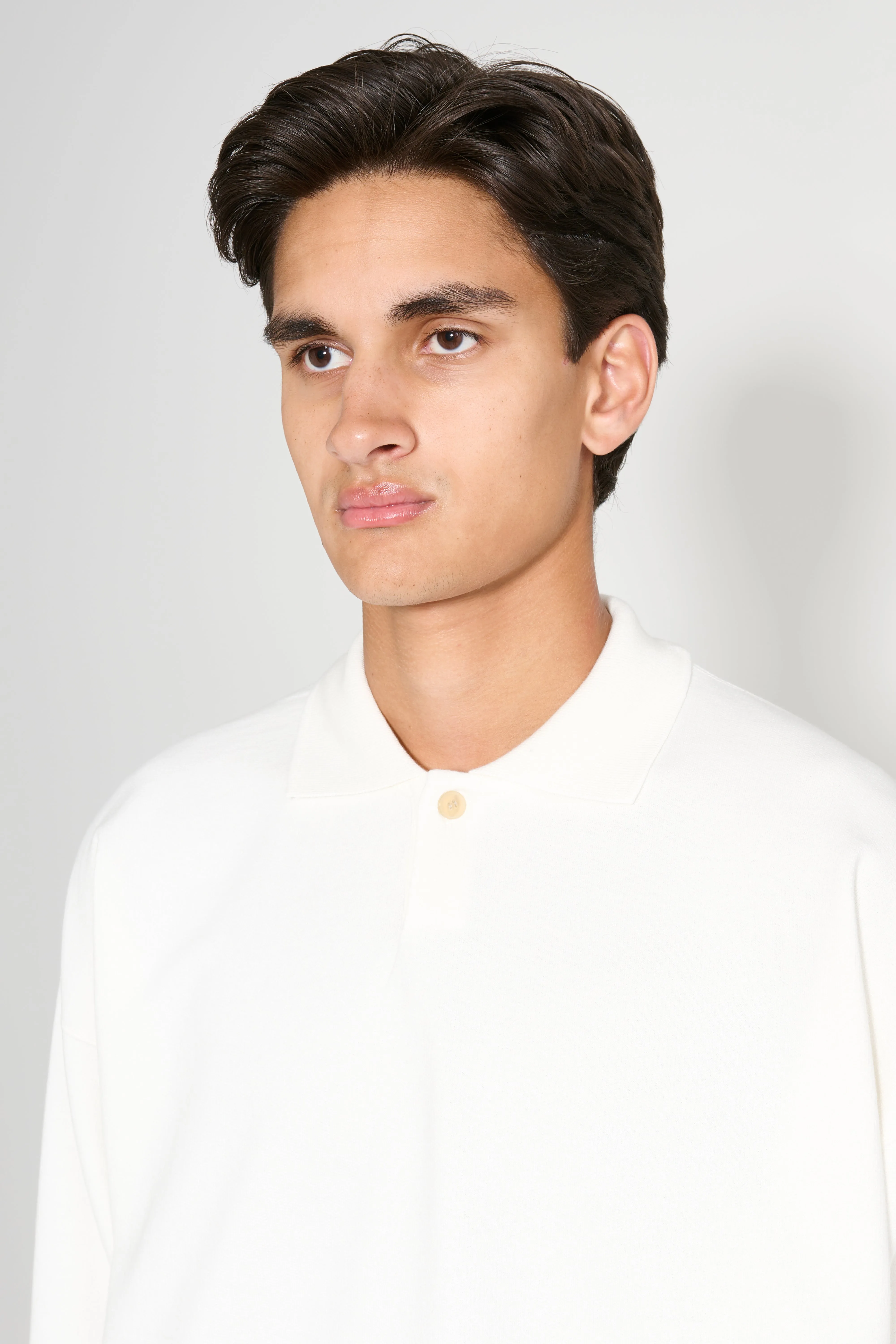 Auralee Pima Light Sweat Polo White