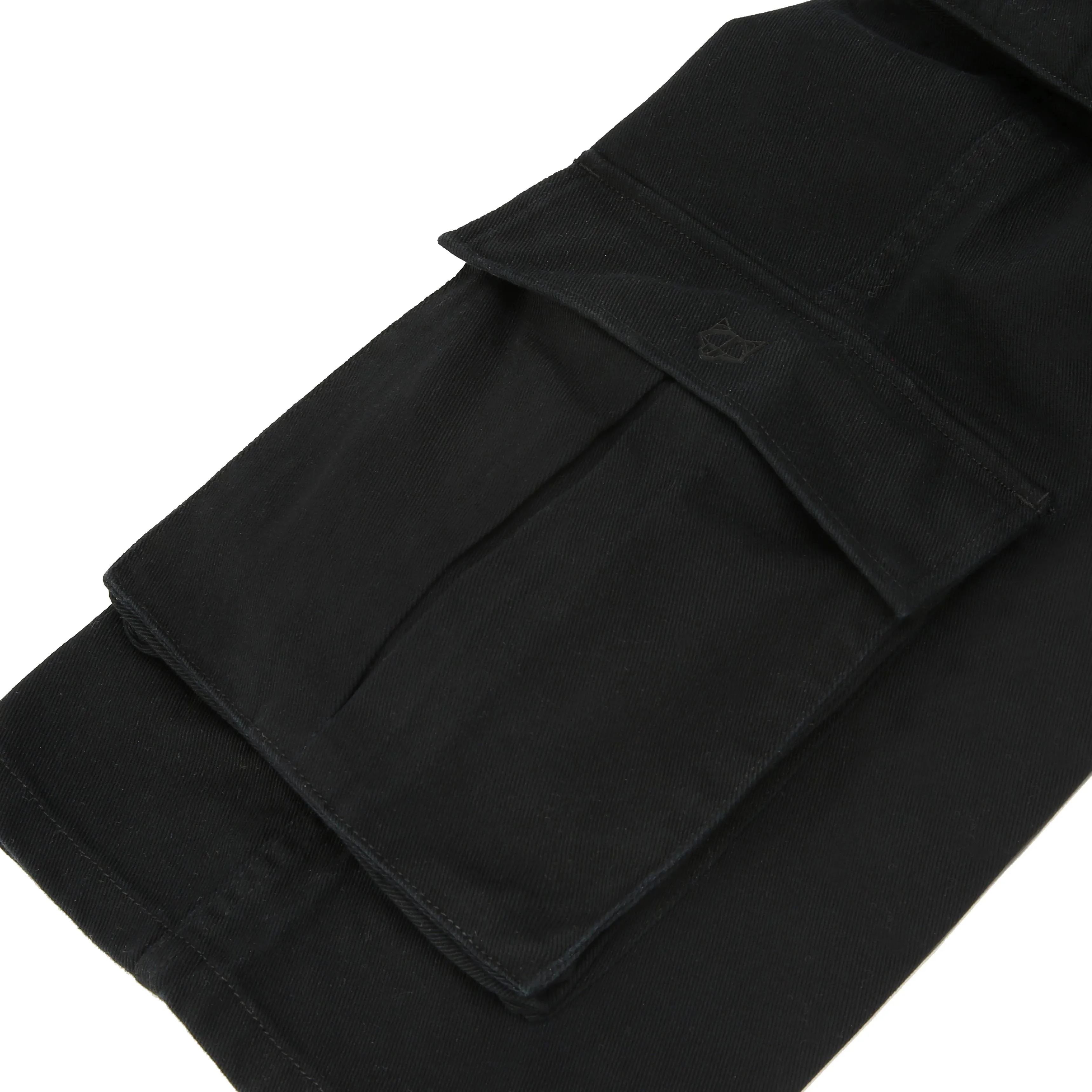 Baggy Pocket Cargo Pants Black Logo