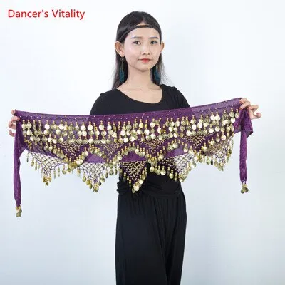 Belly Dance Belt Tassel Gold coin Hip Scarf Oriental Dancing Waist Chain Woman Elegant Sequins Performance Accessories