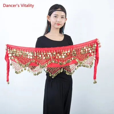 Belly Dance Belt Tassel Gold coin Hip Scarf Oriental Dancing Waist Chain Woman Elegant Sequins Performance Accessories