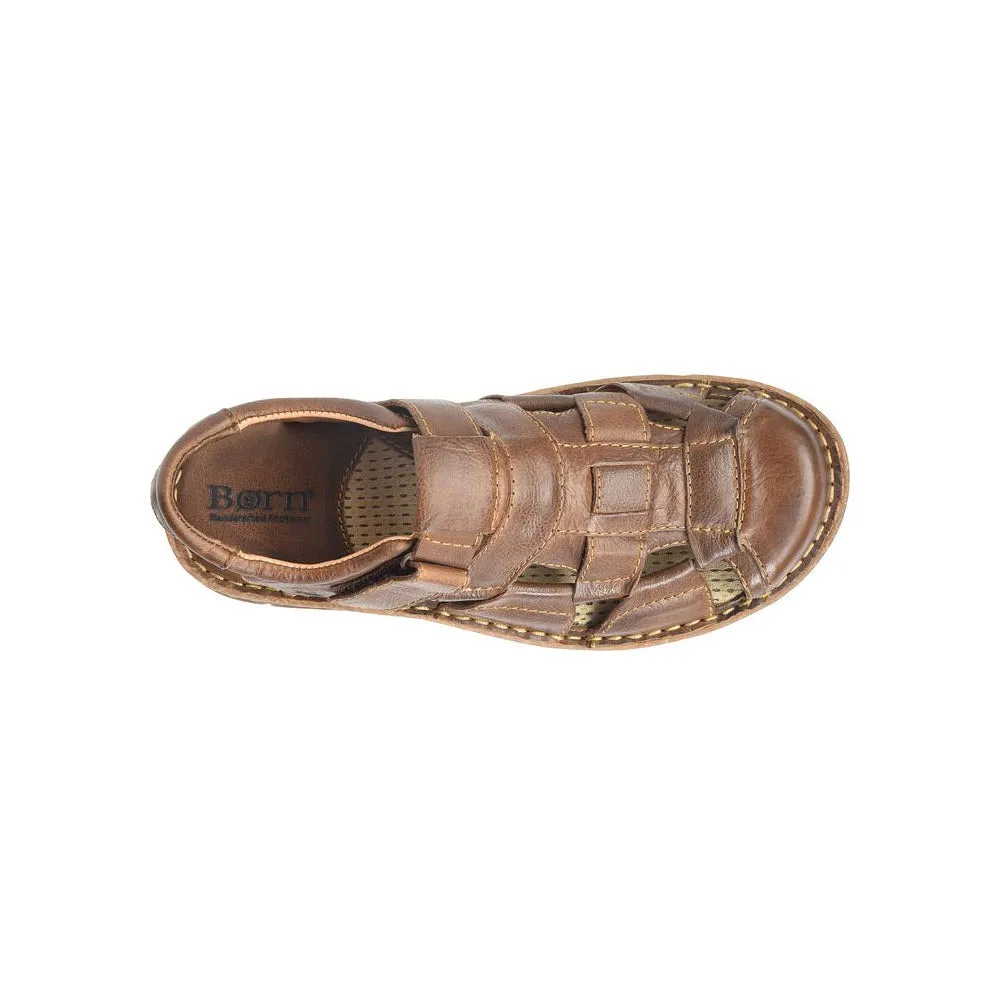 BORN CABOT III FISHERMAN CLOSED TOE SANDAL BROWN - MENS