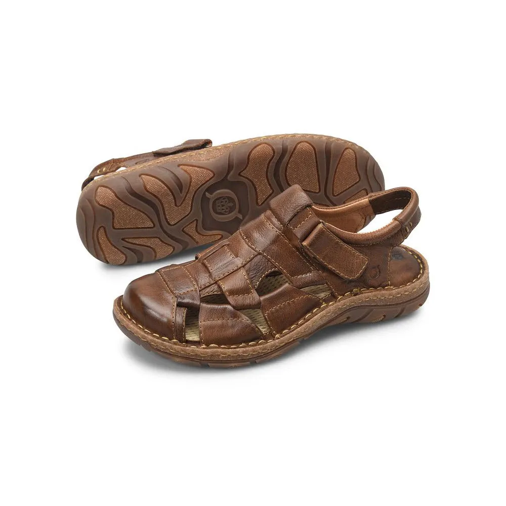 BORN CABOT III FISHERMAN CLOSED TOE SANDAL BROWN - MENS