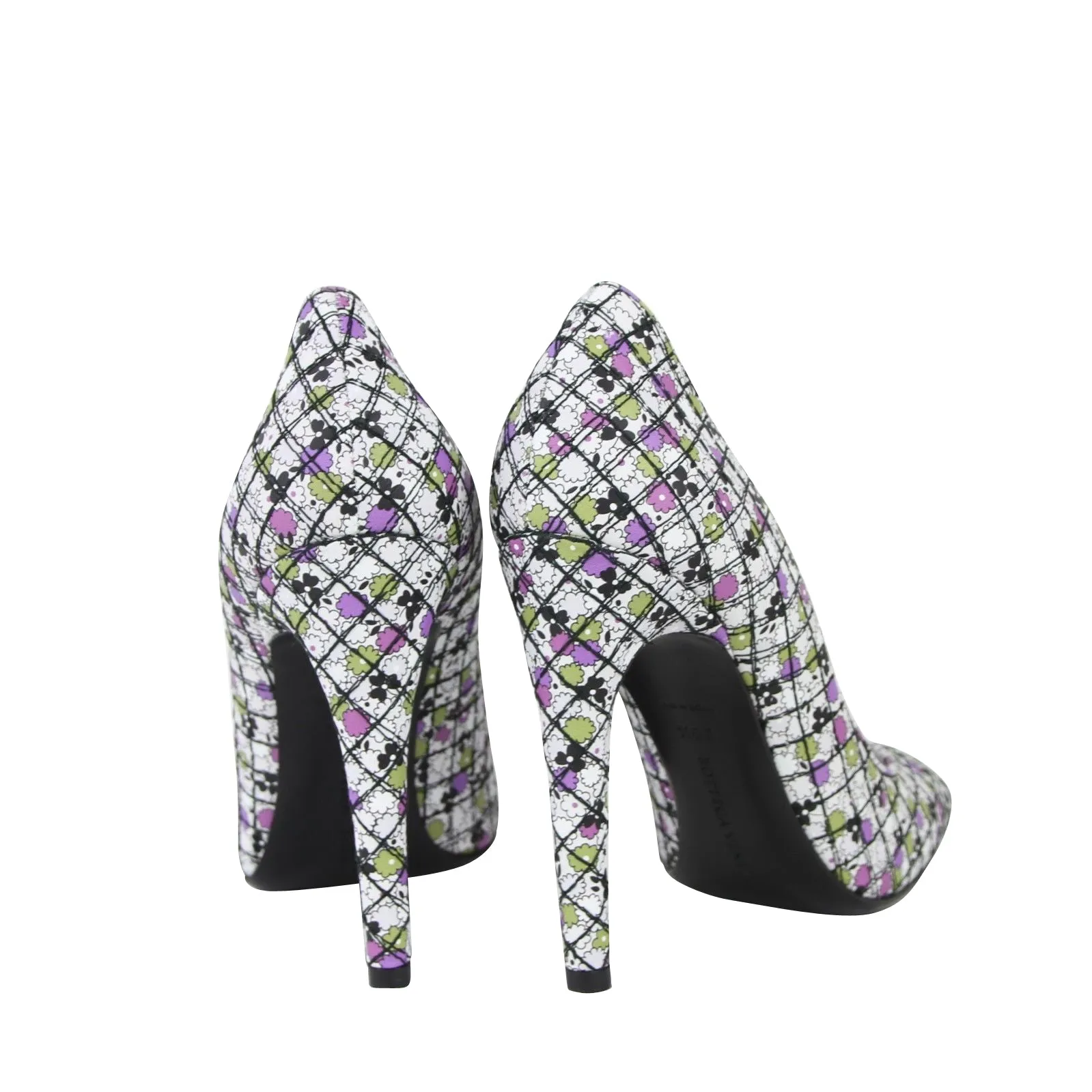 Bottega Veneta Women's Green / Purple Floral Leather Heels (39.5 EU / 9.5 US)