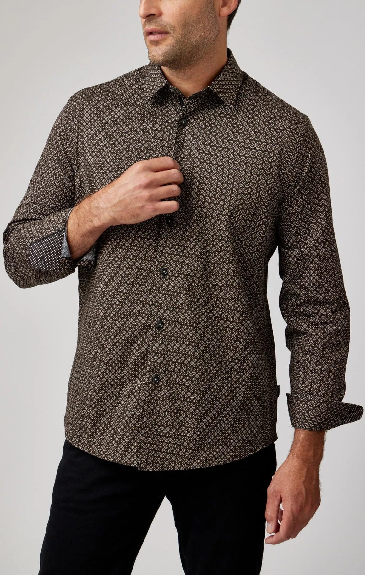 Brown Clover Geo Print Shirt