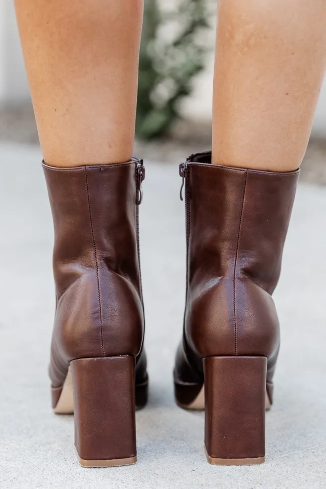 Candace Brown Square Toe Bootie