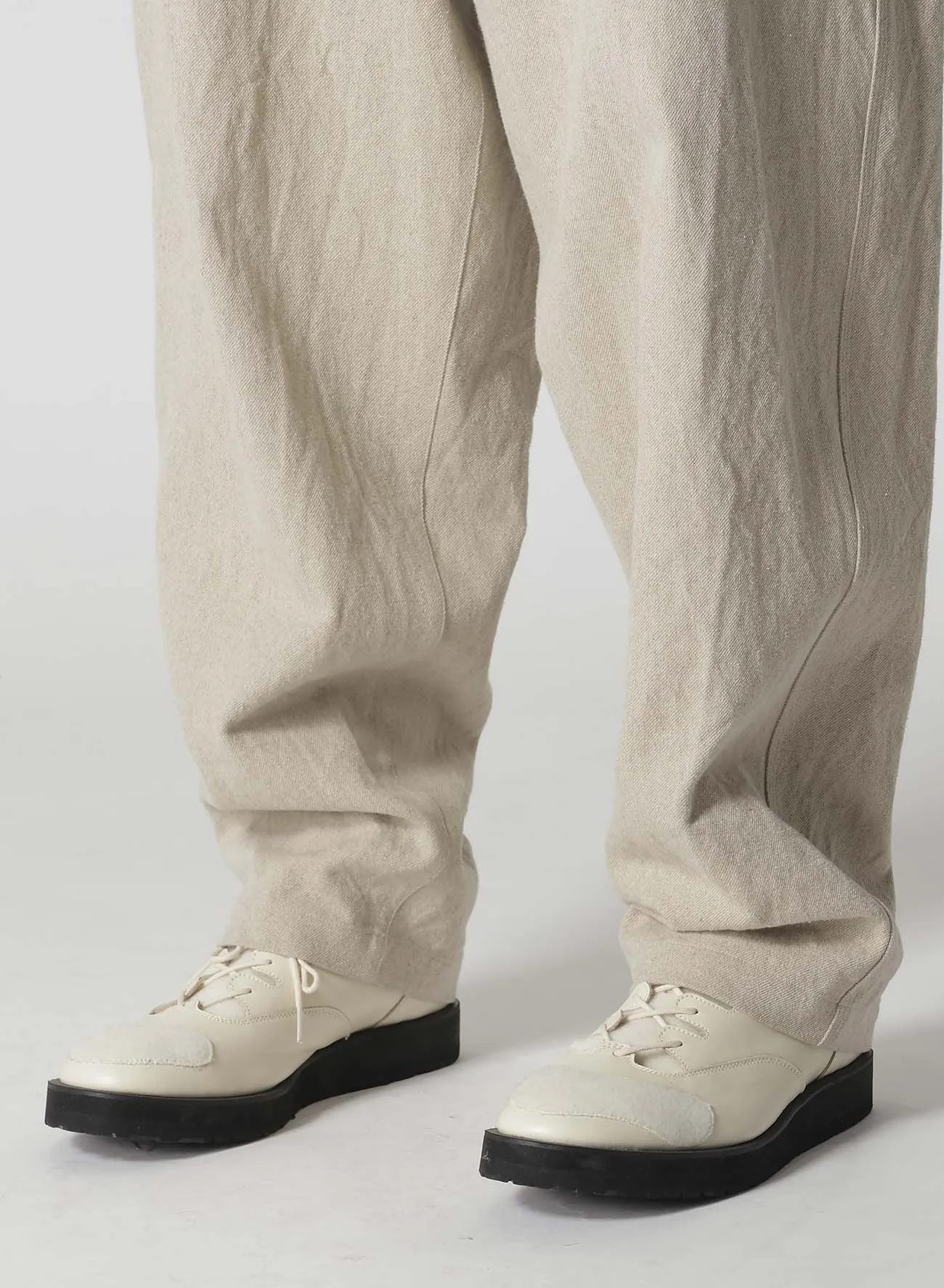 COTTON LINEN GABARDINE 3 STITCHES WORK PANTS