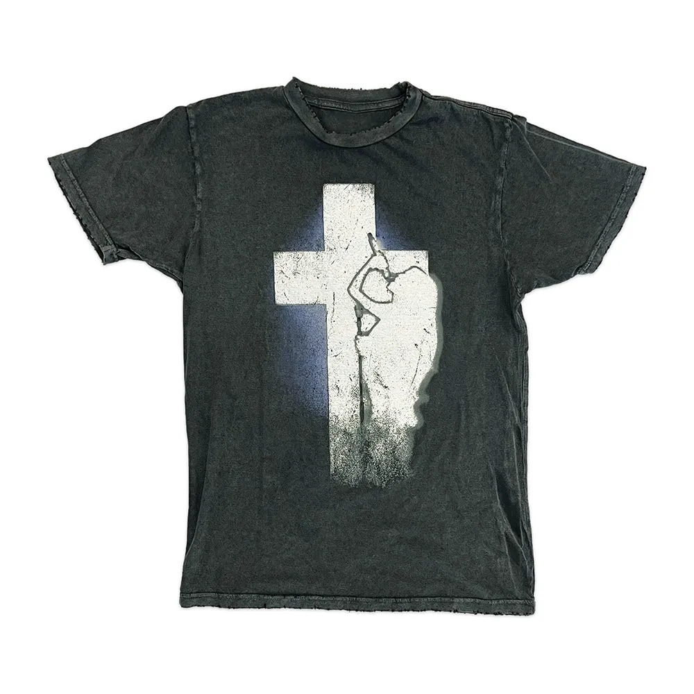 Crucifix Distressed Tee