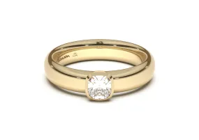 Cushion Elegant Engagement Ring, Yellow Gold