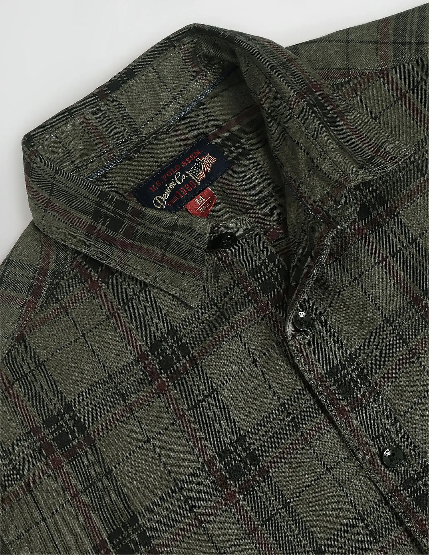 Cutaway Collar Plaid Check Shirt