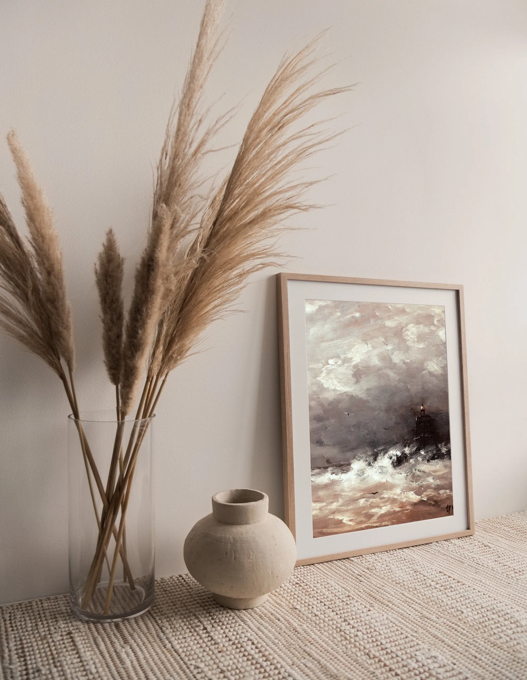 Dark Stormy Waves Vintage Wall Art