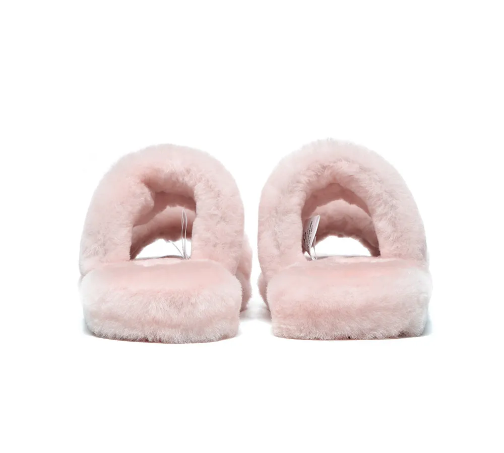 Double Strap Fluffy Slides Women Jessica