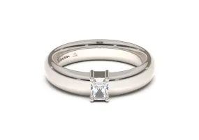 Emerald Cut Classic Engagement Ring, White Gold & Platinum