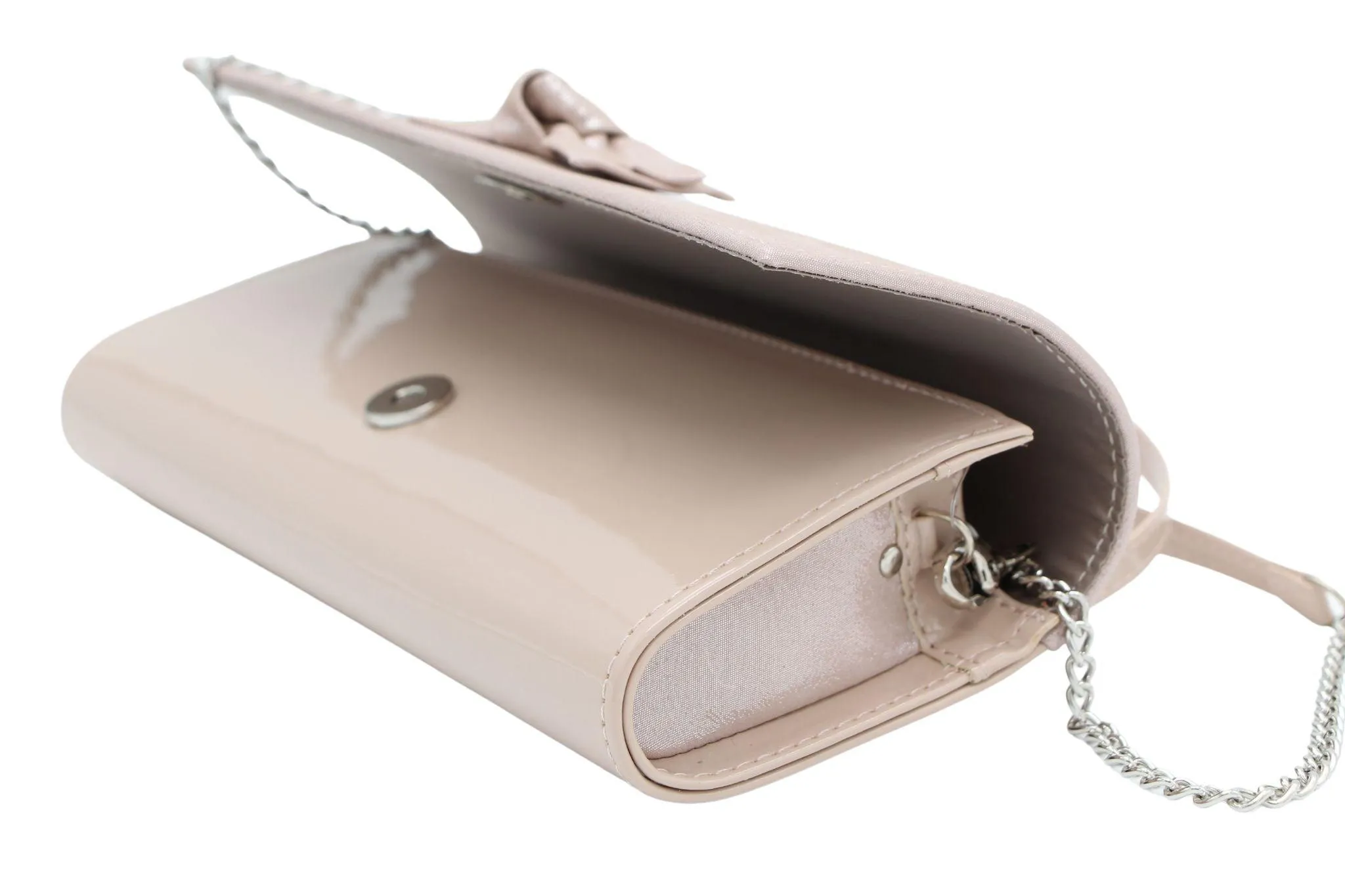 EMIS Pale/Dusty  Pink Envelope Clutch Bag with Bow