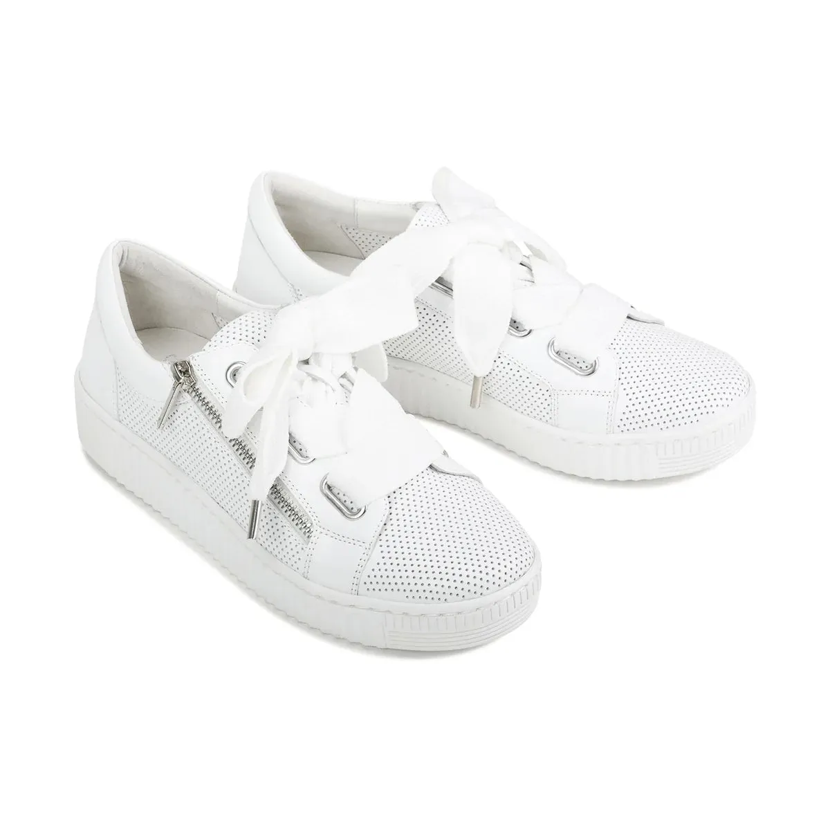 EOS Jovi White Perforated Leather