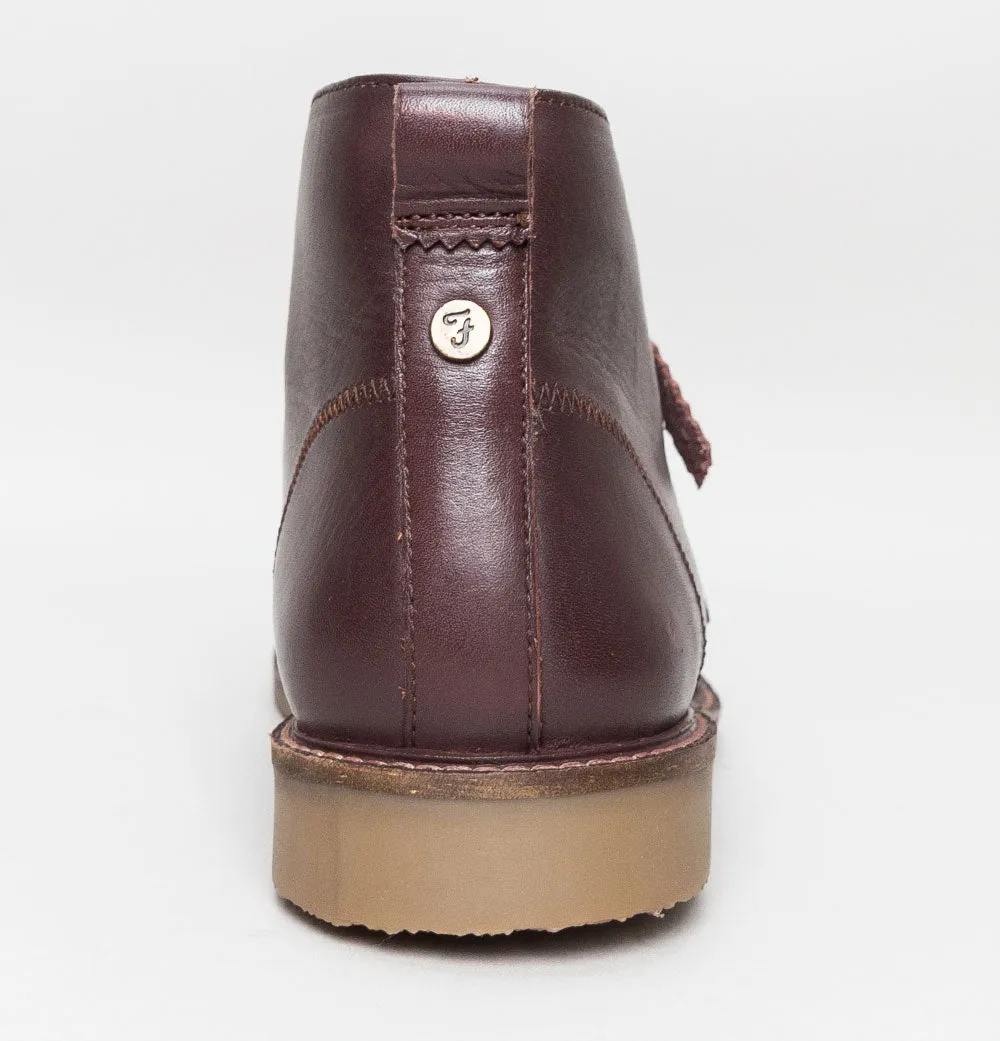 Farah Briggs Leather Mid Boots Oxblood