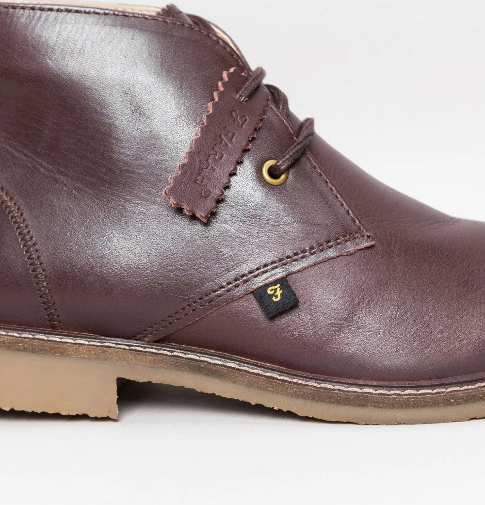 Farah Briggs Leather Mid Boots Oxblood