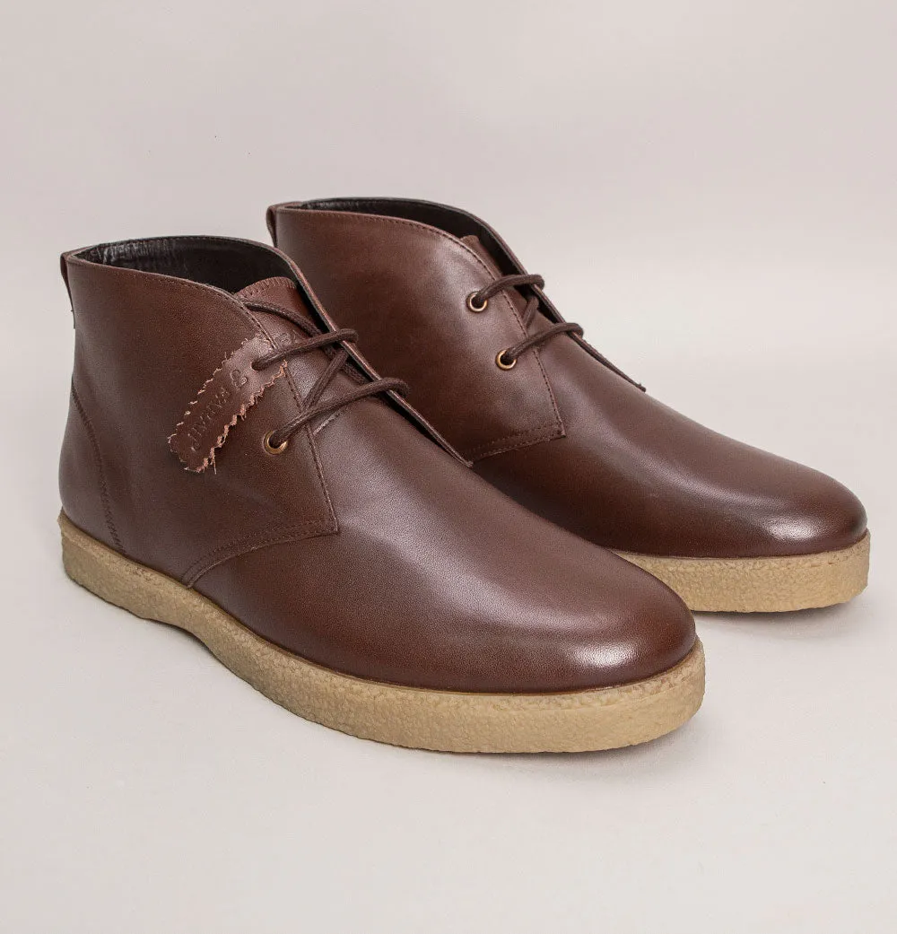 Farah Jonah Leather Desert Boots Brown