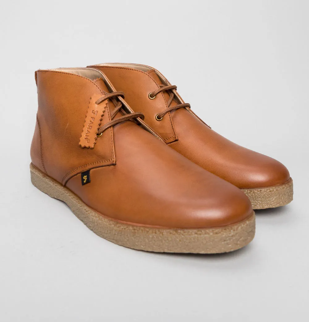 Farah Jonah Leather Mid Boots Tan