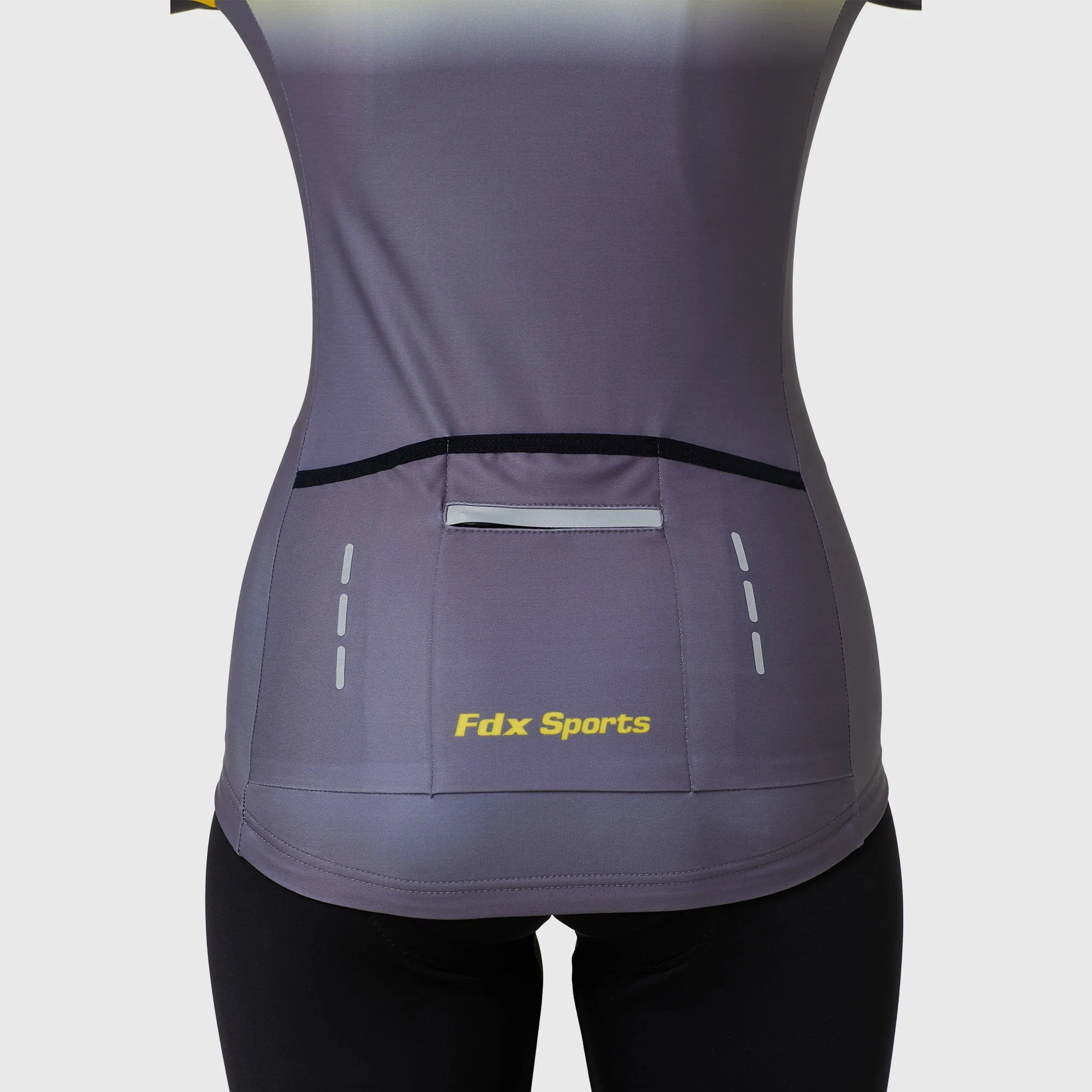 Fdx Duo Women's & Girl's Yellow / Grey Thermal Roubaix Long Sleeve Cycling Jersey