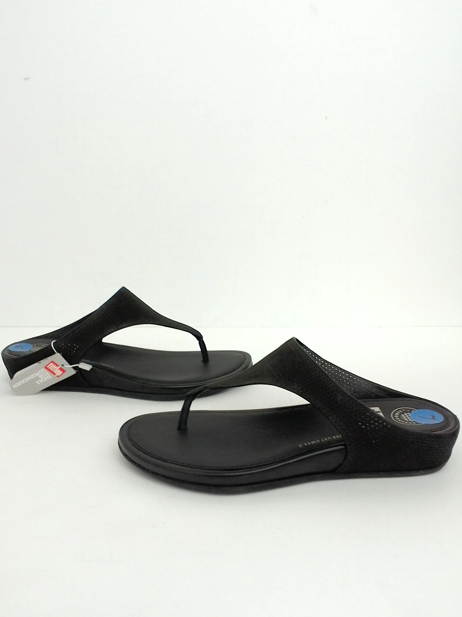 Fitflop Women's Black leather Sandal Toe Post Size 7M