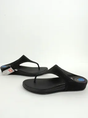 Fitflop Women's Black leather Sandal Toe Post Size 7M