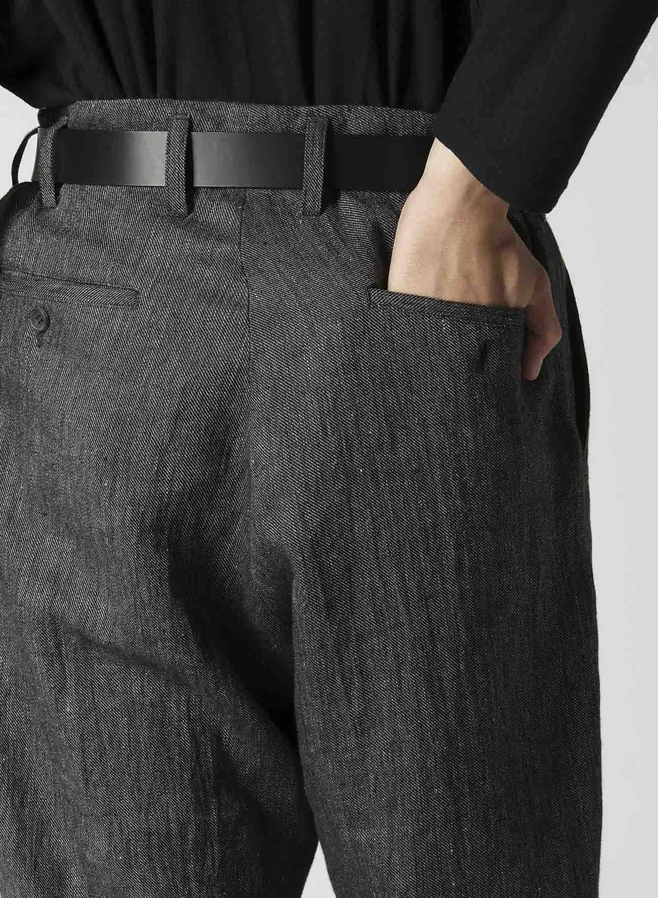 FLAX TOP GABARDINE COIN POCKET SLIM PANTS