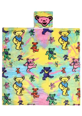 Grateful Dead Dancing Bears Convertible Pillow Fleece Throw Hood Blanket