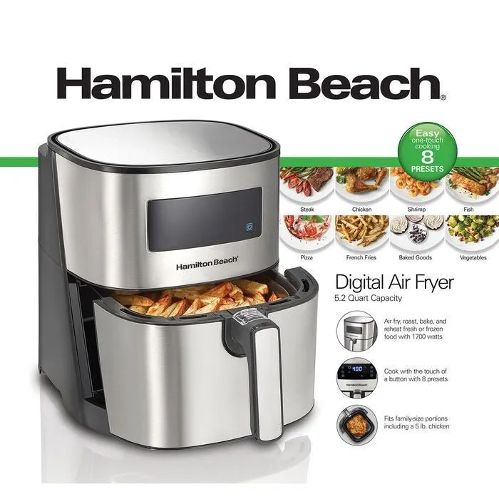 Hamilton Beach 35075 Digital Air Fryer 5.3 Quarts 5.0L