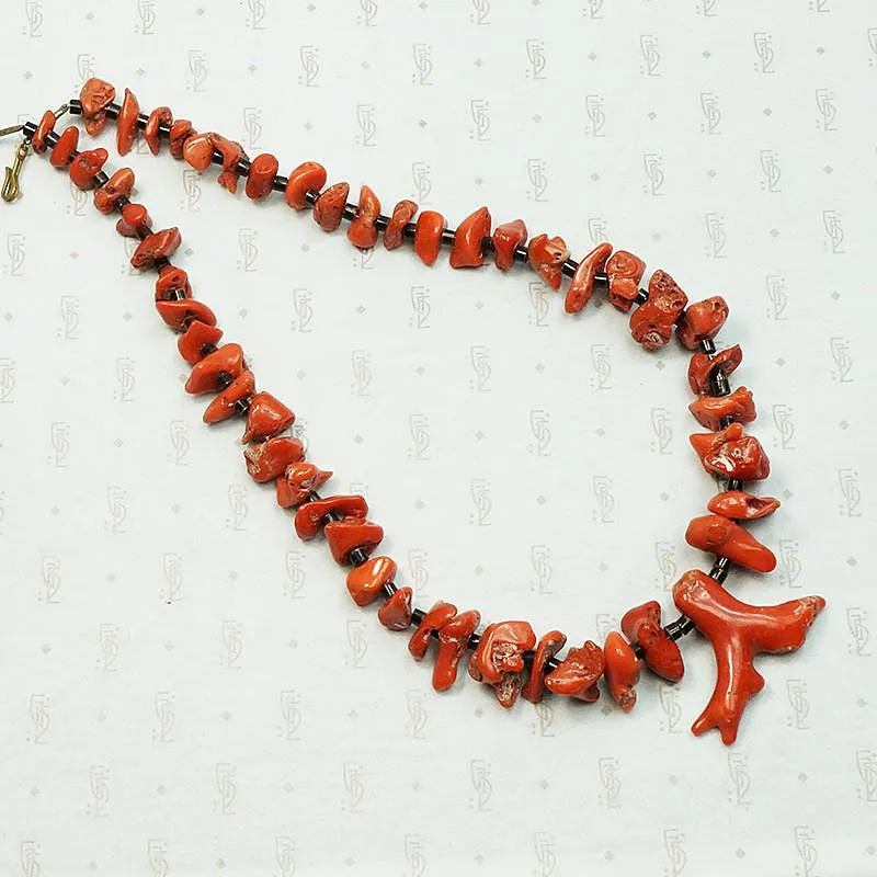 Incredible Red & Black Coral Necklace