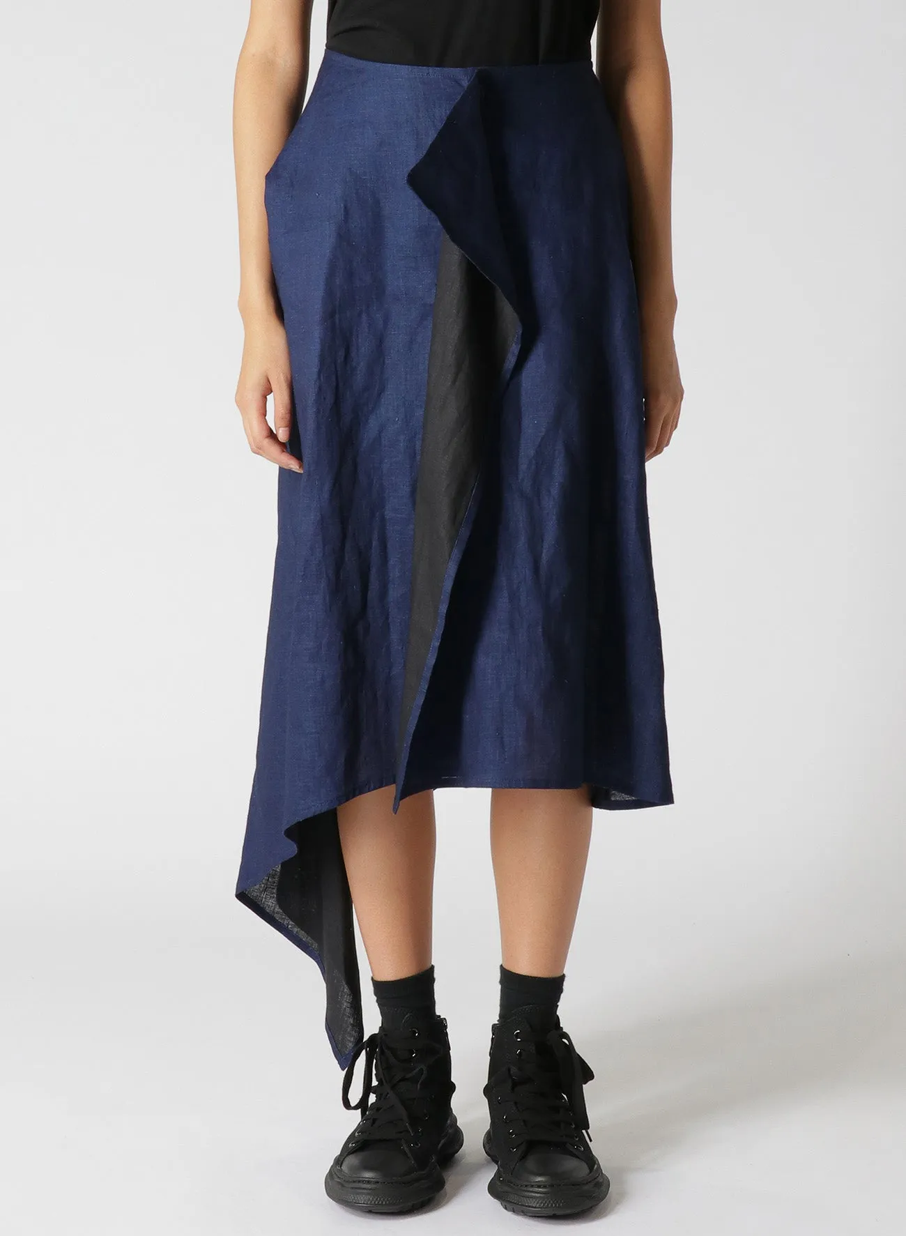 INDIGO   JAPANESE INK WRAP SKIRT