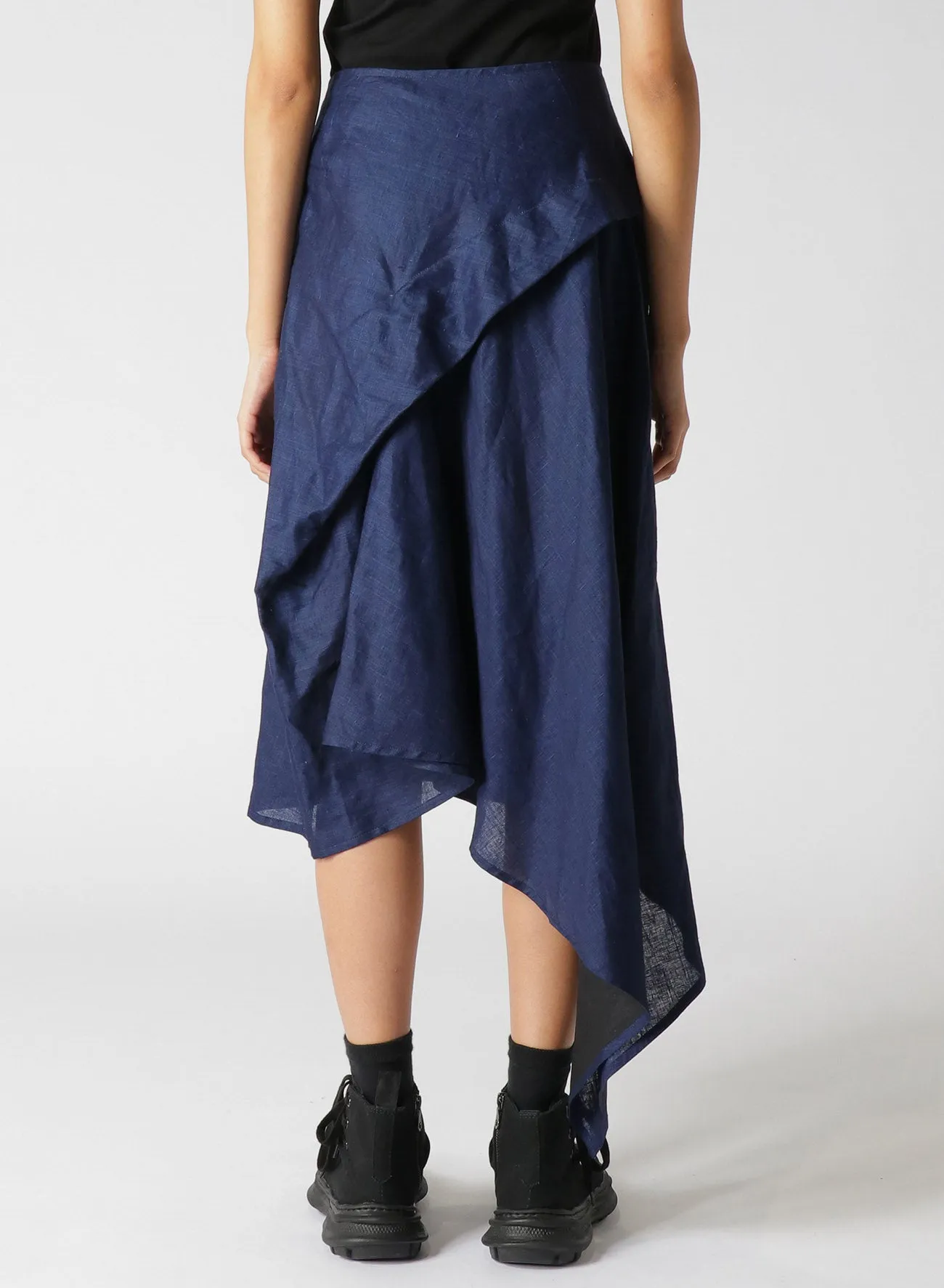 INDIGO   JAPANESE INK WRAP SKIRT