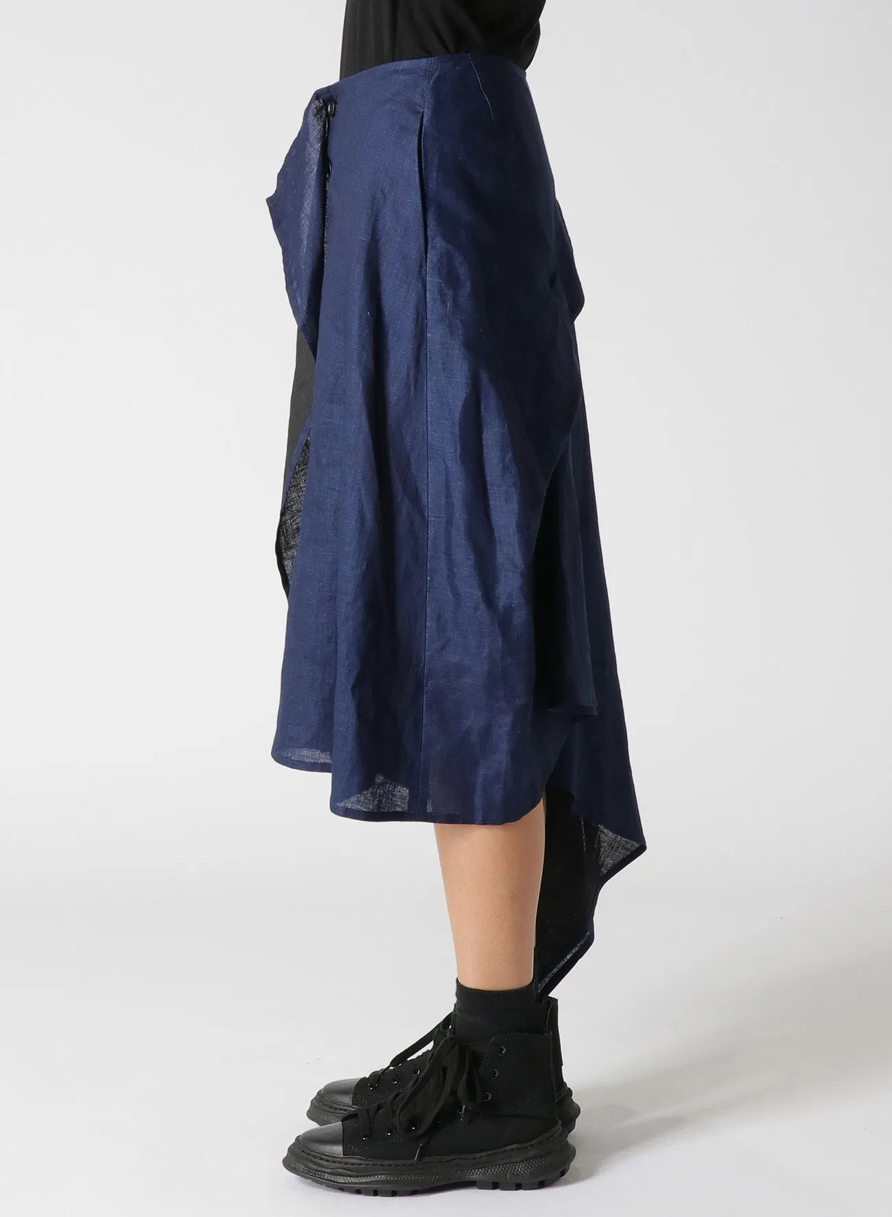 INDIGO   JAPANESE INK WRAP SKIRT