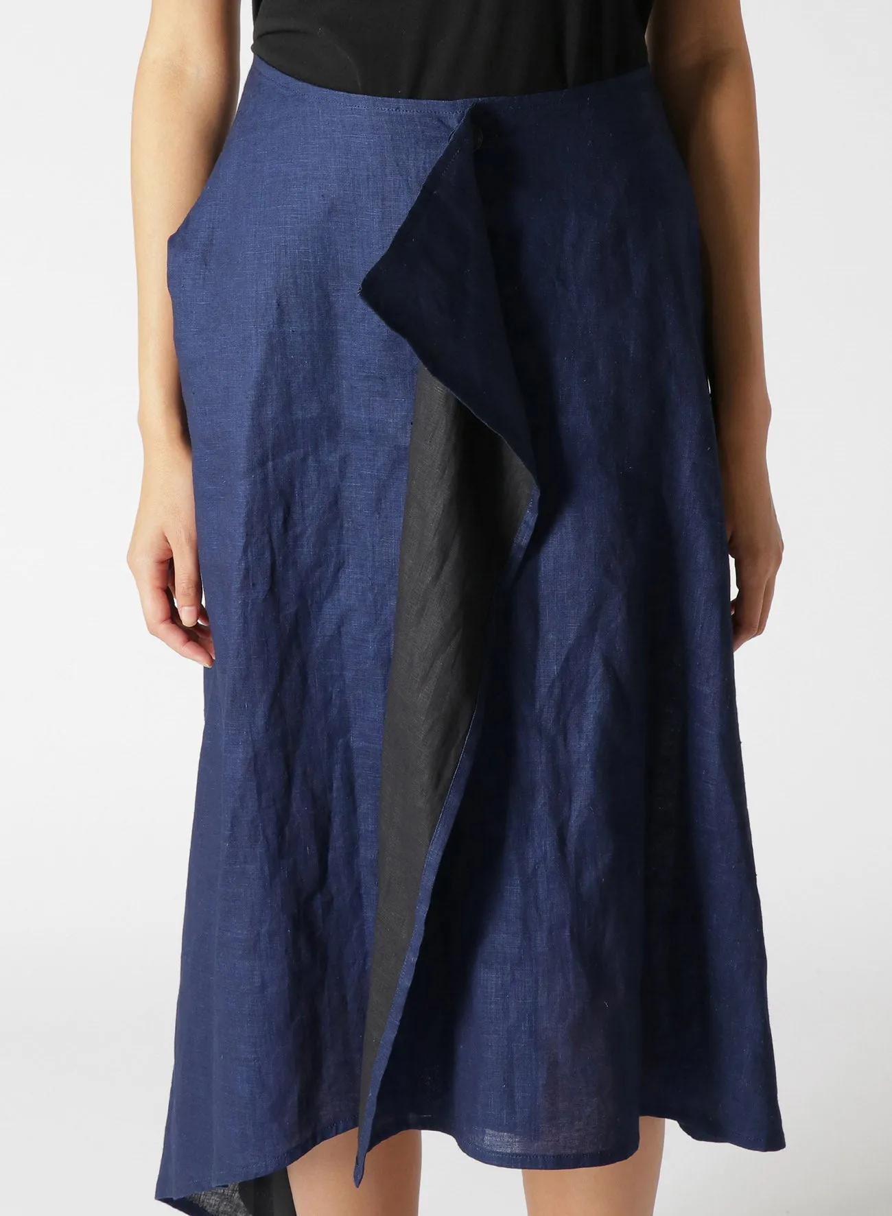 INDIGO   JAPANESE INK WRAP SKIRT