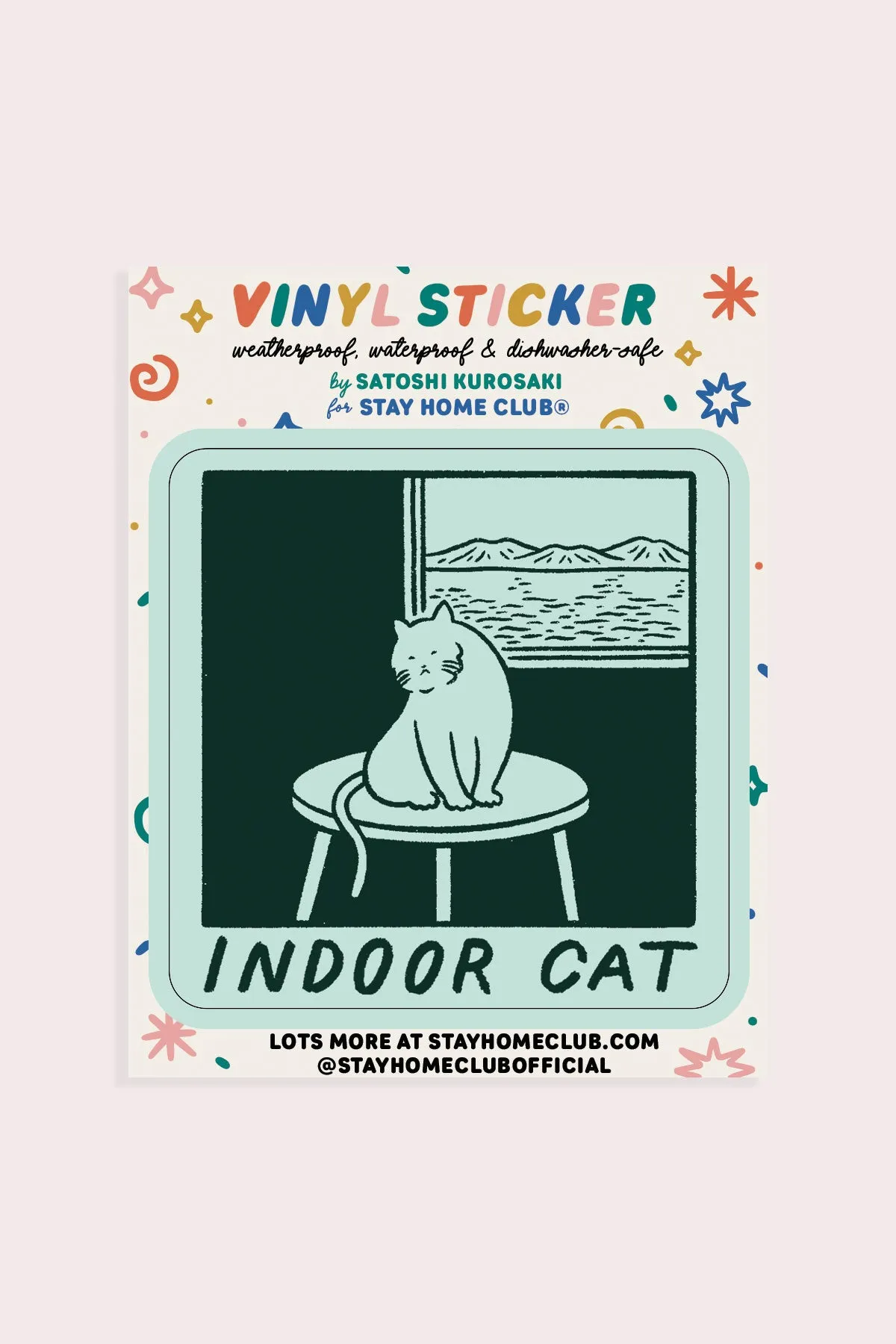 Indoor Cat (Satoshi) Vinyl Sticker