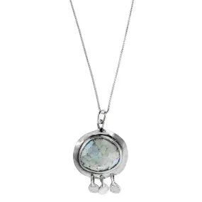 Israeli Roman Glass Artisan Droplets Pendant Necklace