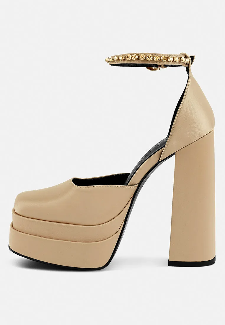 MARTINI Latte Sky High Platform Sandals