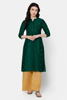 Mythri Women's Straight Ethnic kurta - Green - KU63