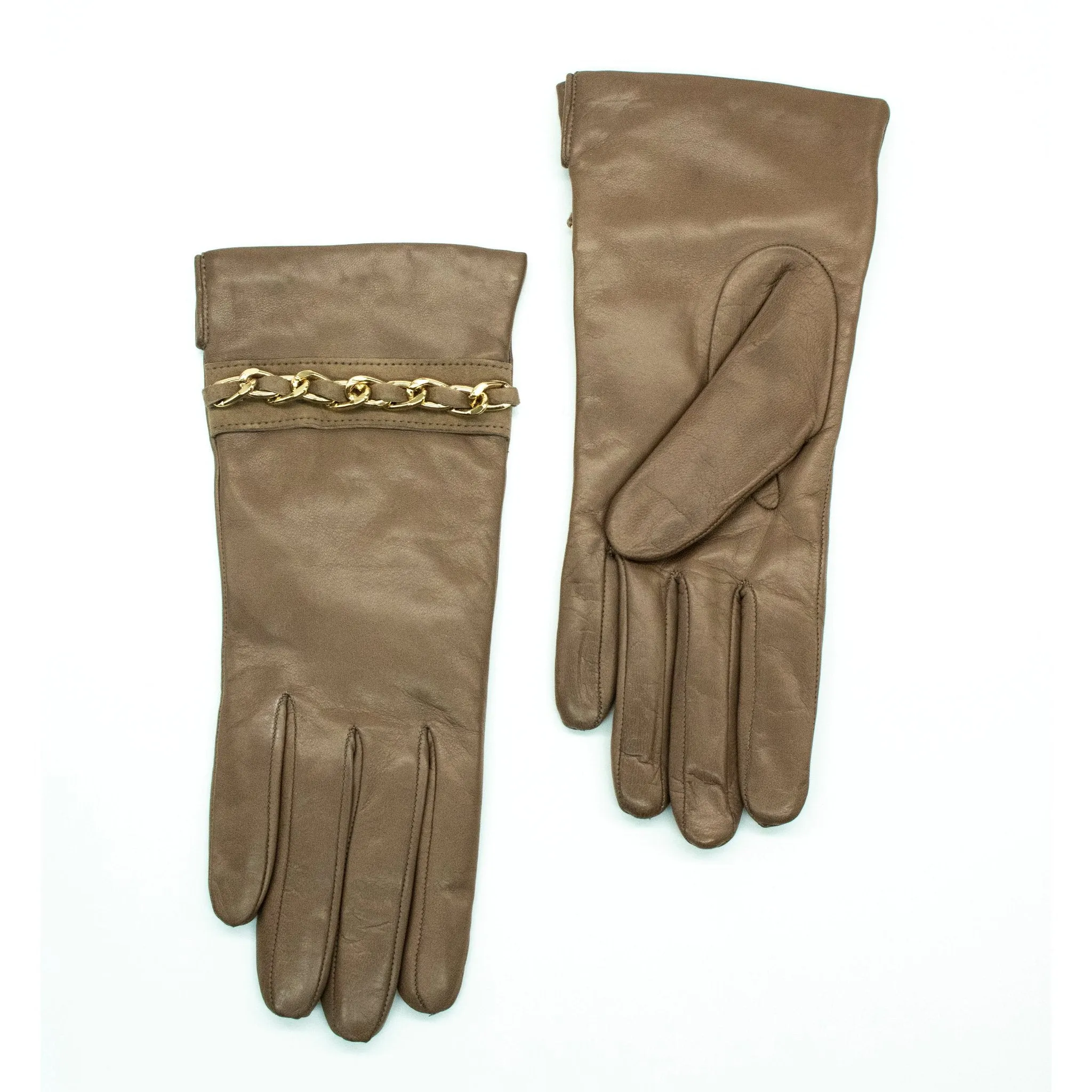 NAPPA LEATHER GLOVE WITH CHAIN BRACELET